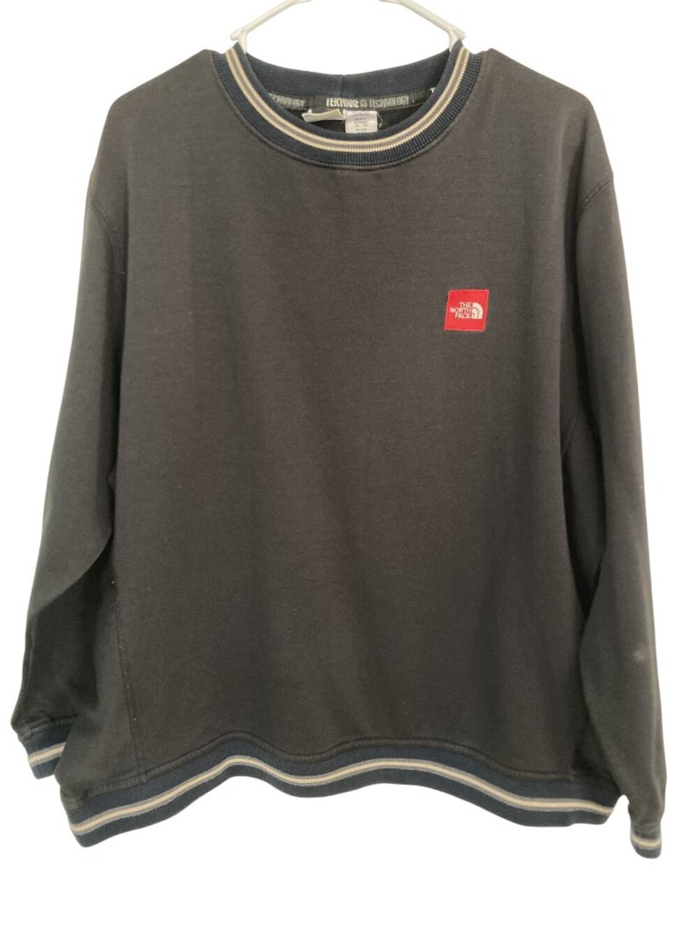 Vintage Made in USA The North Face Crewneck Fleece Sweatshirt Black Red Box Logo